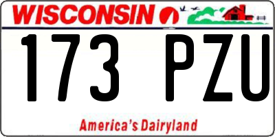 WI license plate 173PZU