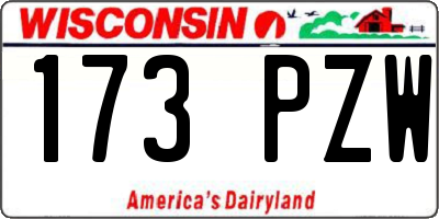 WI license plate 173PZW