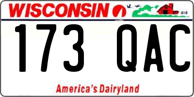 WI license plate 173QAC