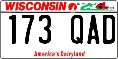 WI license plate 173QAD