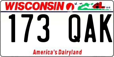 WI license plate 173QAK