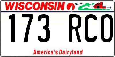 WI license plate 173RCO