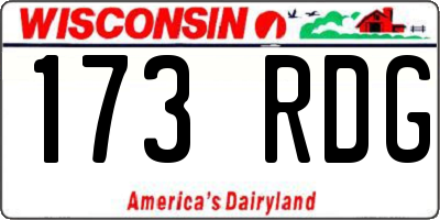 WI license plate 173RDG