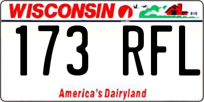 WI license plate 173RFL