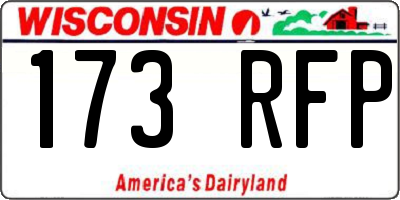 WI license plate 173RFP