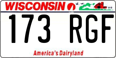 WI license plate 173RGF