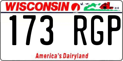 WI license plate 173RGP