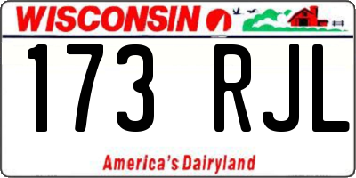 WI license plate 173RJL