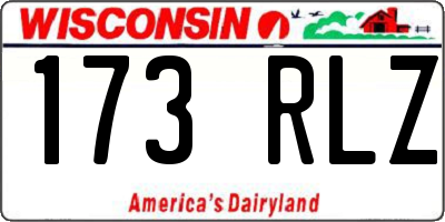 WI license plate 173RLZ