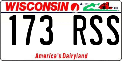 WI license plate 173RSS