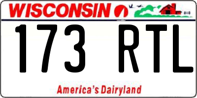 WI license plate 173RTL