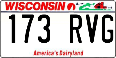 WI license plate 173RVG