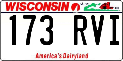 WI license plate 173RVI