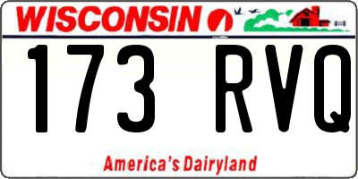 WI license plate 173RVQ