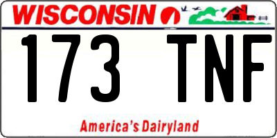 WI license plate 173TNF