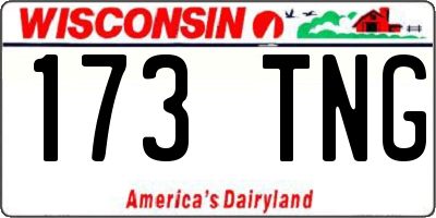 WI license plate 173TNG