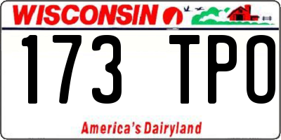 WI license plate 173TPO