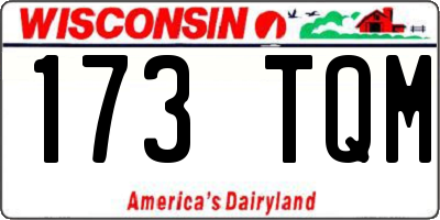 WI license plate 173TQM