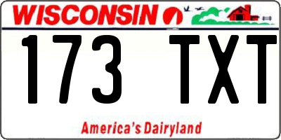 WI license plate 173TXT