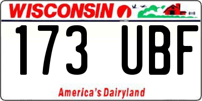 WI license plate 173UBF