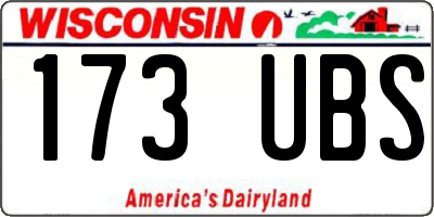WI license plate 173UBS
