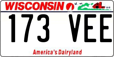WI license plate 173VEE