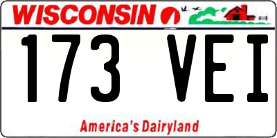 WI license plate 173VEI