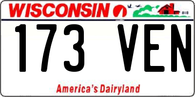 WI license plate 173VEN