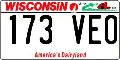 WI license plate 173VEO