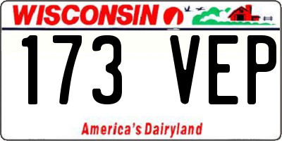 WI license plate 173VEP