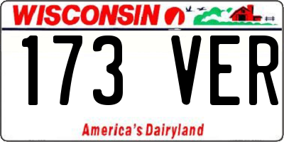 WI license plate 173VER