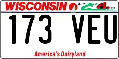 WI license plate 173VEU
