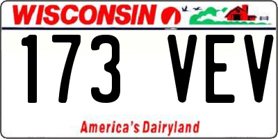 WI license plate 173VEV