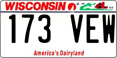 WI license plate 173VEW