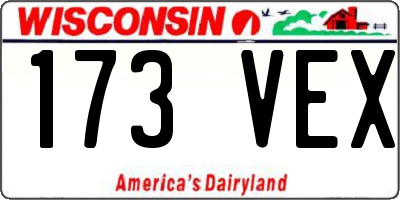 WI license plate 173VEX