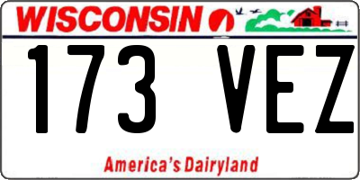 WI license plate 173VEZ