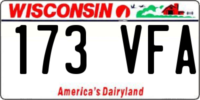 WI license plate 173VFA