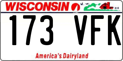 WI license plate 173VFK