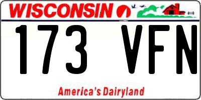 WI license plate 173VFN