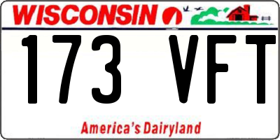 WI license plate 173VFT