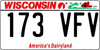 WI license plate 173VFV