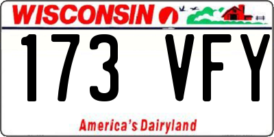 WI license plate 173VFY
