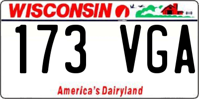 WI license plate 173VGA