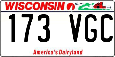 WI license plate 173VGC