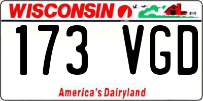 WI license plate 173VGD
