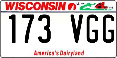 WI license plate 173VGG