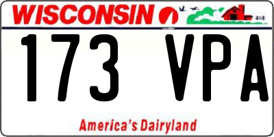 WI license plate 173VPA