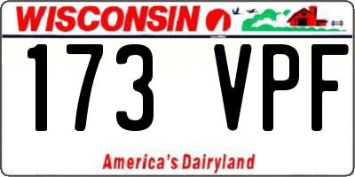 WI license plate 173VPF