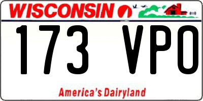 WI license plate 173VPO