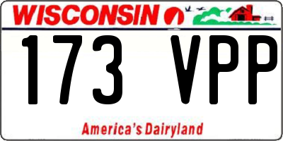 WI license plate 173VPP